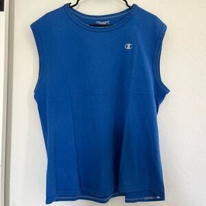 Vintage Champion Blue Logo Muscle Tank Top Shirt Y2K Workout Basketball XL